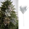 Glitter Christmas Artificial Flowers Plastic Glitter Fake Flower  Xmas Tree Decorations