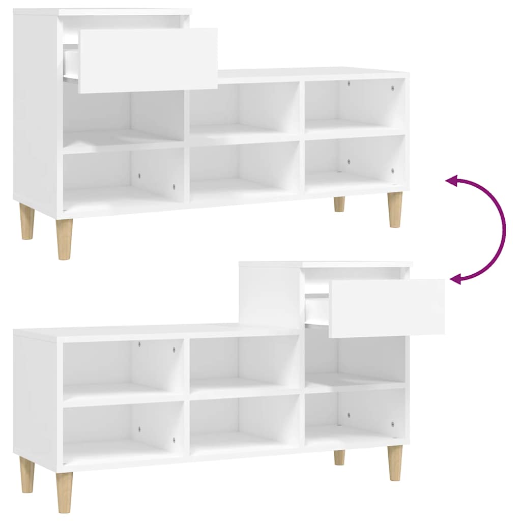 Shoe Rack White 102 x 36 x 60 cm Engineered Wood