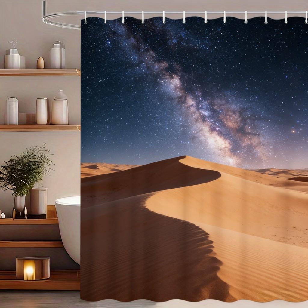 Lush Tropical Rainforest Stream with Giant Monstera Leaves Waterproof Shower Curtain for Bathroom Decor