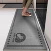 Simple Style Imitation Linen Water-absorbent Anti-slip Kitchen Mat Set High-end Long Decorative Floor Mat