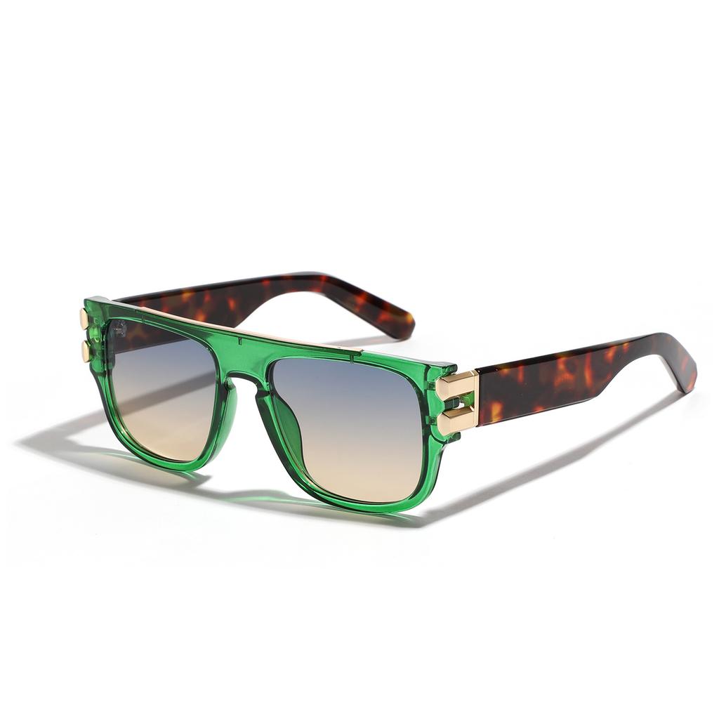 Glasses Large Frame Transparent Green Sunglasses Men'S Street Shooting Crystal Sunglasses Women
