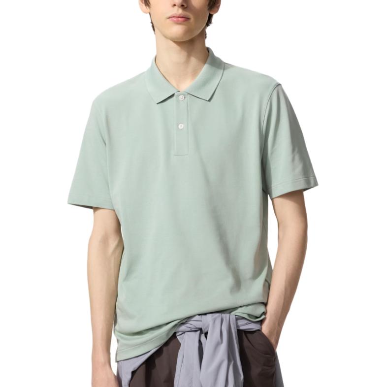 UNIQLO Button Short Sleeve Solid Color Polo Shirt Unisex tops 482302-53