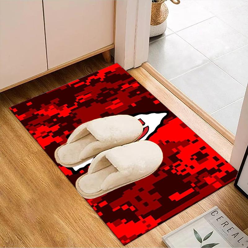 Kansas City Chiefs Football Rug Game Carpet, Floor Mat for Bedroom Living Room Entryway Rug, Home Decor Idea Gift for Christmas birthday