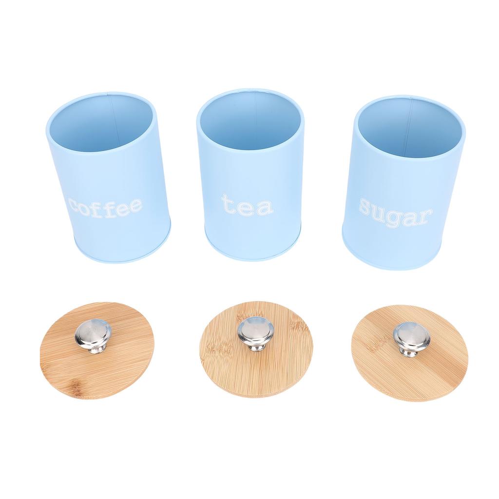 3pcs Storage Canister Multifunctional Airtight Iron Storage Jar with Lid for Tea Coffee Sugar