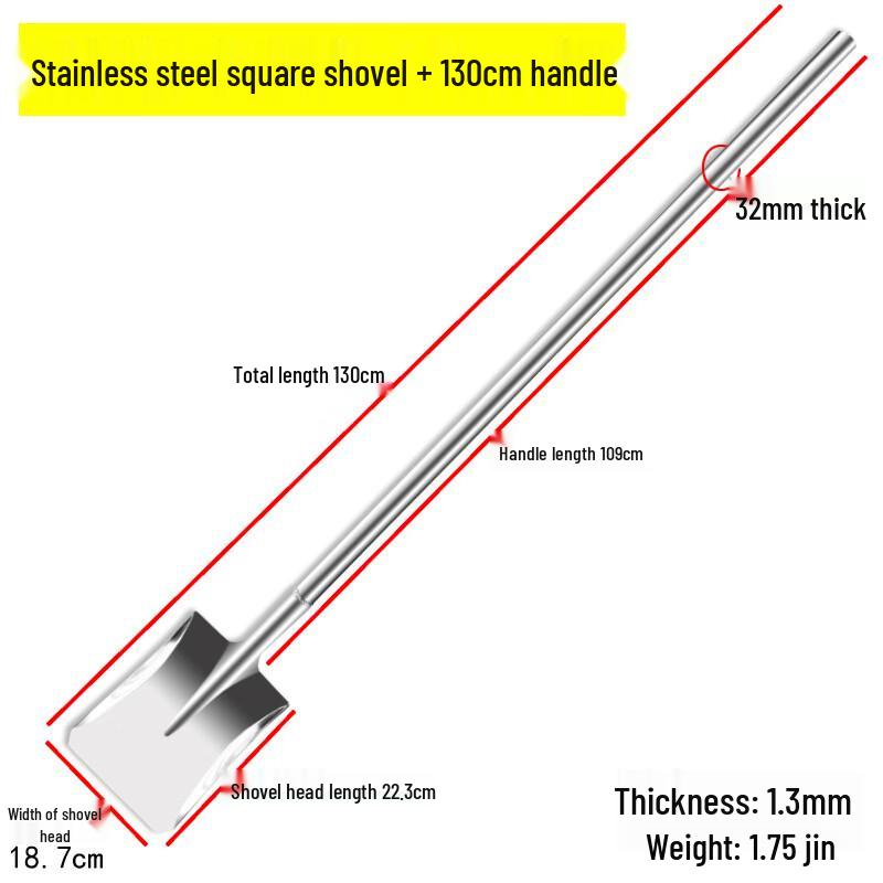Yimeide Long Handle Stainless Steel Wok Spatula