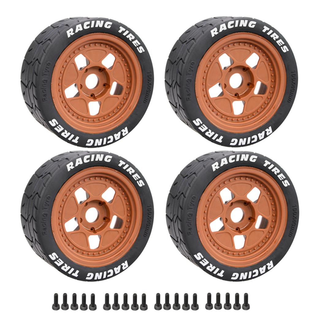 4 Stück 100X43mm Radreifen Reifen 17mm Sechskant Ersatz für Arrma Infraction Felony ZD Racing EX-07