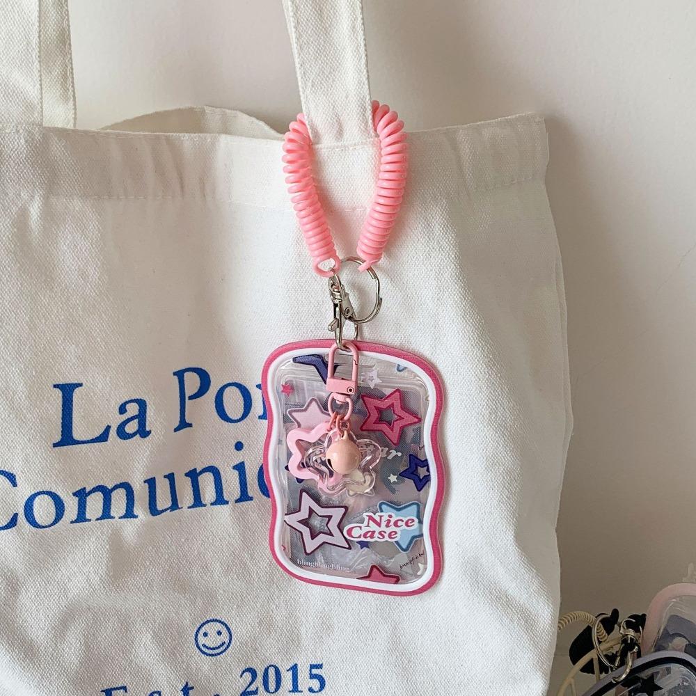 Durable with Card Holder Gradient Color Stars Idol Photo Card Storage Case Bag Pendant