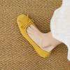 Krazing Pot Suede Fashion Spring Size 42 41 Low Heels Women Round Toe Shoes Ballet Dance Butterfly-knot Shallow Pumps