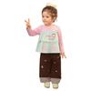 LUSON Baby Girl Faux Two-Piece Long Sleeve T-Shirt