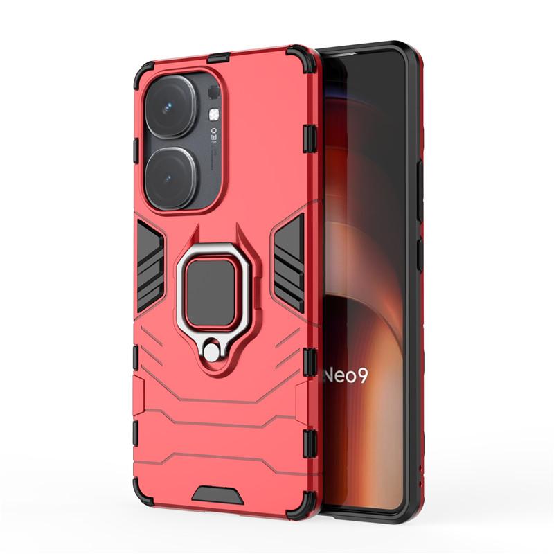 

For ViVo iQOO Neo9 Case ViVo IQOO Neo9 Pro Cover Ring Holder Armor Bumper Protective Phone Cases For ViVO iQOO Neo 9 8 Pro Funda For IQOO Neo8 красный