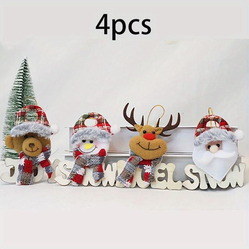 

4 шт. подвеска в виде рождественской куклы, рождественская деревянная плетеная подвеска в виде куклы, рождественский креативный подарок, елочное украшение, принадлежности для украшения рождественской вечеринки