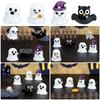 1pc Figurine Miniature Cartoon Pumpkin Ghost Micro Landscape Ornaments For Halloween Decorations Home Office Desk Room Decor