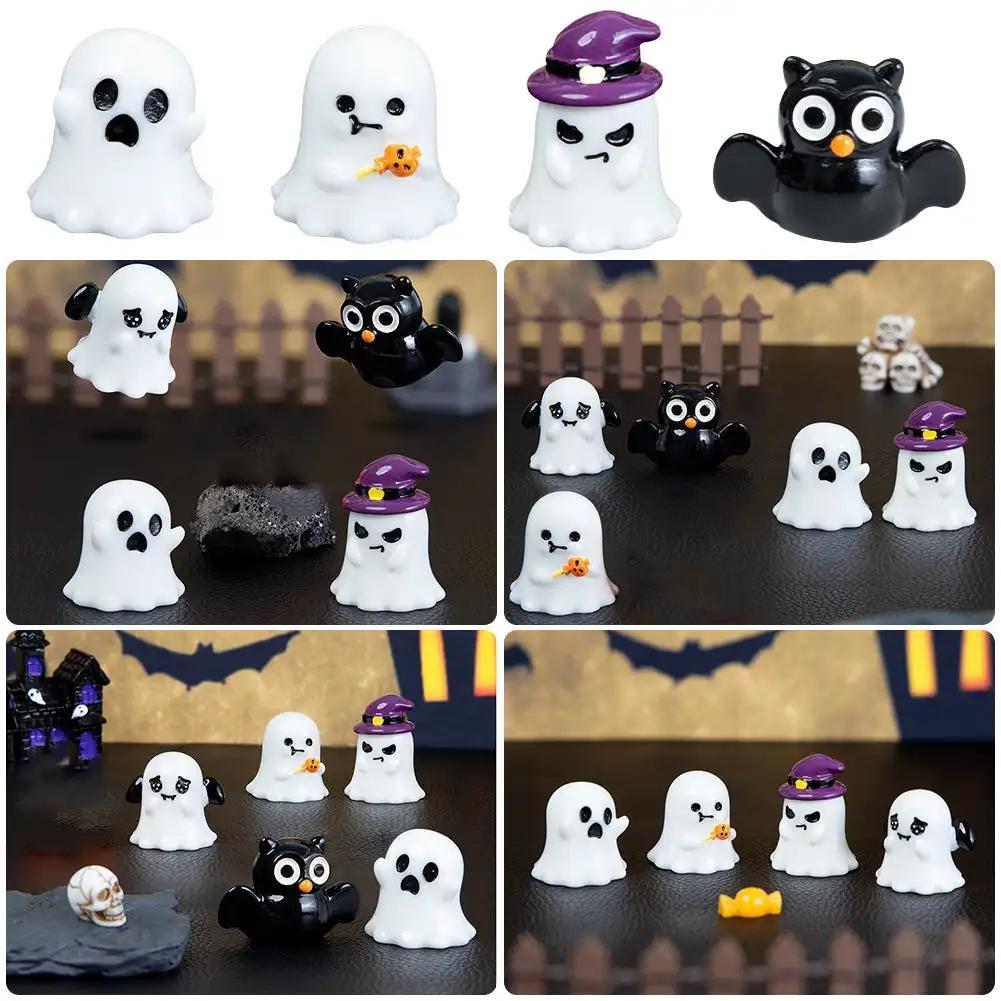 1pc Figurine Miniature Cartoon Pumpkin Ghost Micro Landscape Ornaments For Halloween Decorations Home Office Desk Room Decor