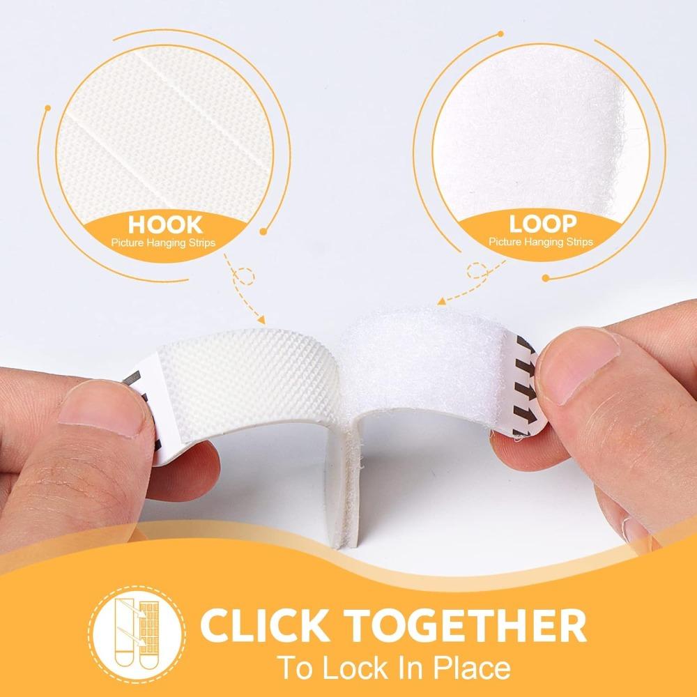 12 Pairs Heavy Duty Picture Hanging Strips Damage Free Wall Fasteners Strips For Photo Frame Hanging Sticky Tape