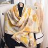 Imitation Cotton and Linen Scarf for Women In Spring and Summer Fashion Thin Pastoral Style Floral Printed Silk Scarf High-end Temperament Shawl