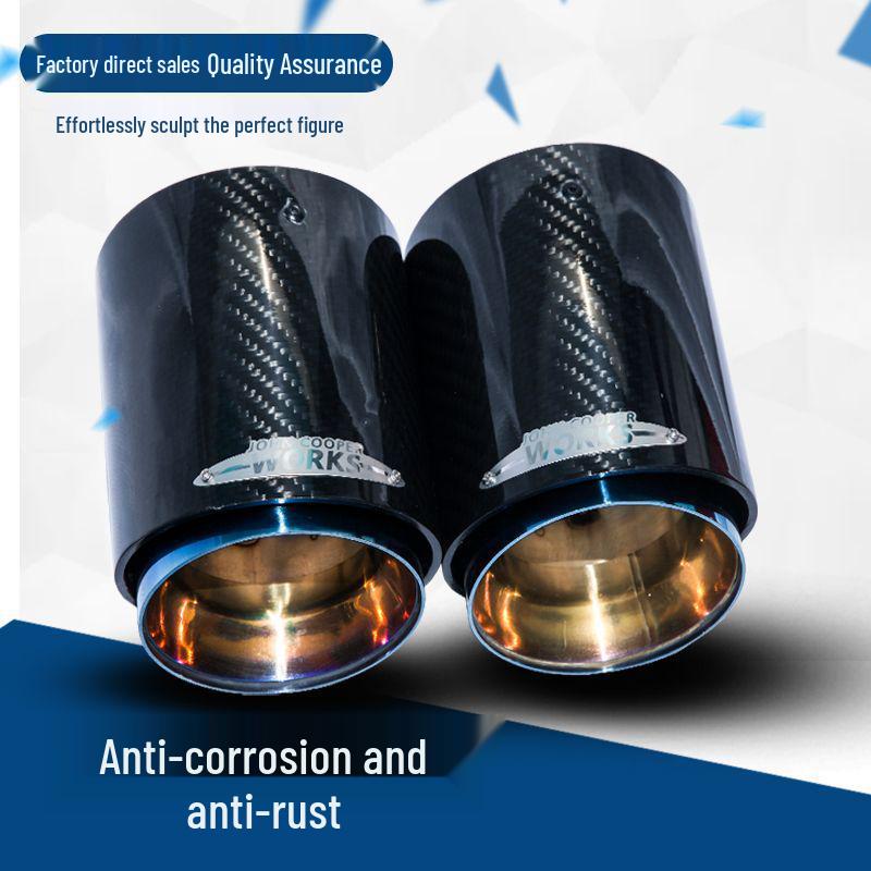 BM Mini Cooper Carbon Fiber Burnt Blue Stainless Steel Exhaust Tailpipe