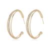 111 silver needle multi-layer circle earrings temperament earrings light luxury high sense personality exaggerated round earrings