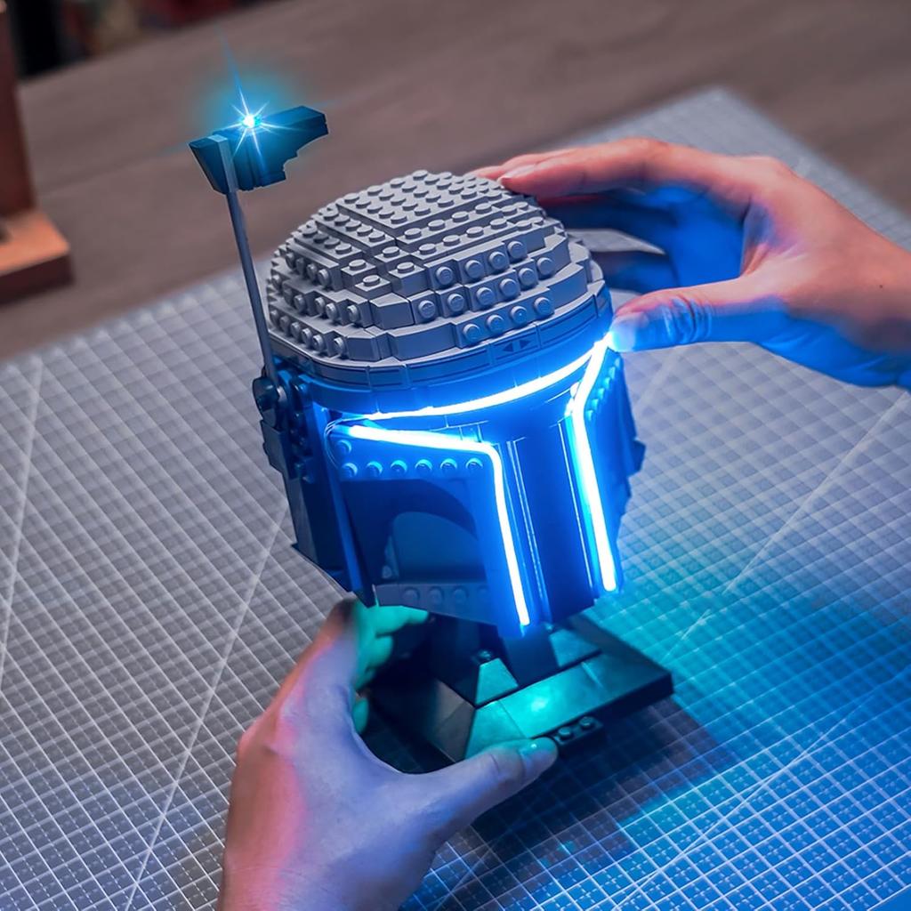 P10101 DIY LED Light Kit For LEGO 75408 Jango Fett™ Helmet Assembled Building Block Toy Decoration Adjustable Lighting Accessories