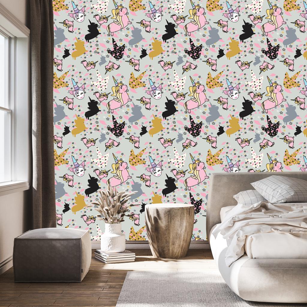 Colorful Unicorns Wallpaper for Living Room and Bedroom 50x1000