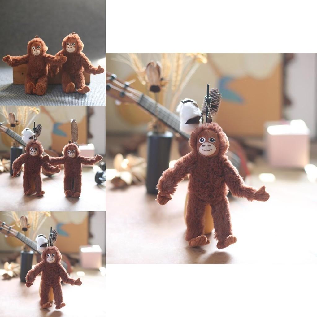 Cute Adorable Monkey Plush Toy Keychain Soft Stuffed Animal Doll For Bags 20cm
