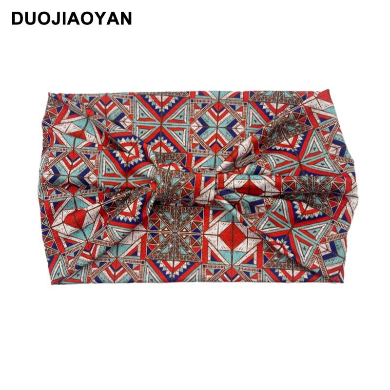 Knot Headband, Color Blocked Pattern Printed Sports Headband, Fashionable Polka Dot Wide Edge Elastic Headband