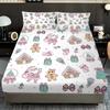 3pcs Merry Christmas Christmas Element Print Coreless Bed Sheet Set Multi Size Bedcover Bedroom Dormitory Bedding Decoration