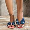 2026 Summer American Flag Bow Thong Flat Sandals - Old Money Style