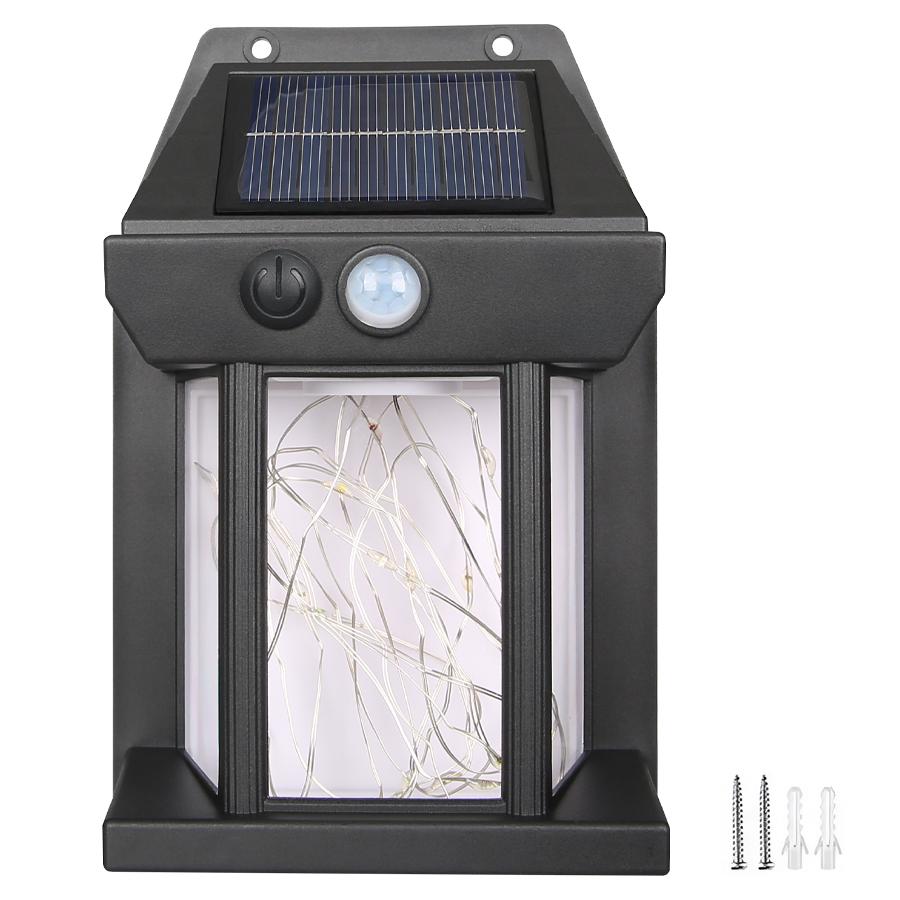 LED Wall Lights Solar Rechargeable Fairy Porch Lights Outdoor Waterproof Garden Patio Villa Landscape Decoration Torch Lanterns