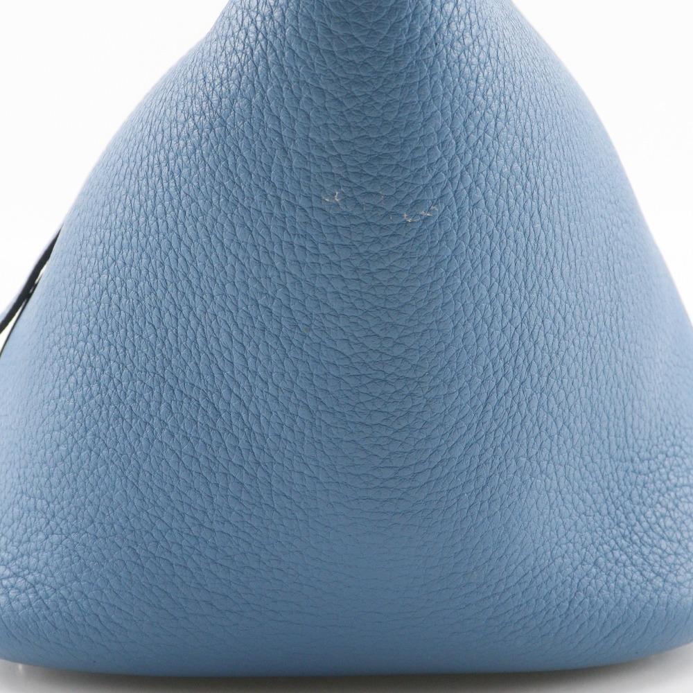 HERMES Picotin18 PM Handbag Blue gene light blue/SilverHardware Taurillon Clemence Women Used