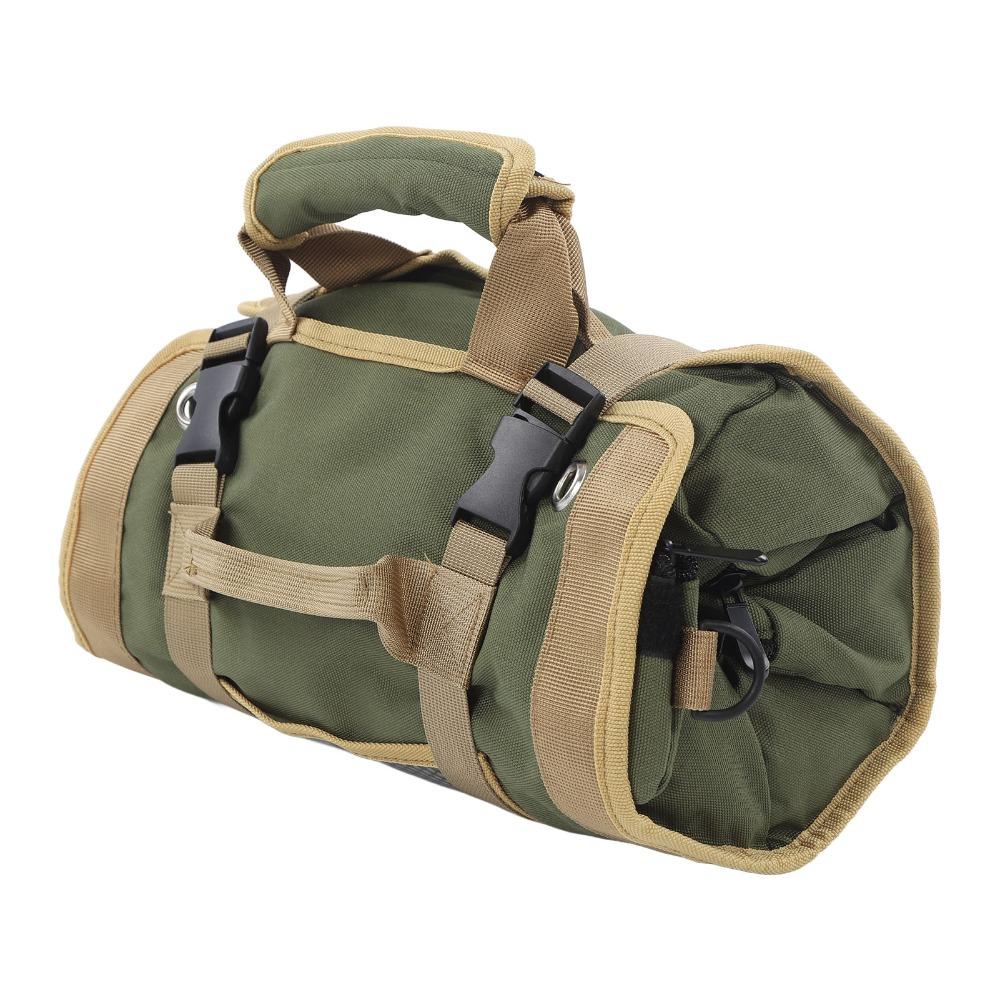 Oxford Cloth Roll Up Tool Bag Separate Pockets Multipurpose Tool Bag Gardening
