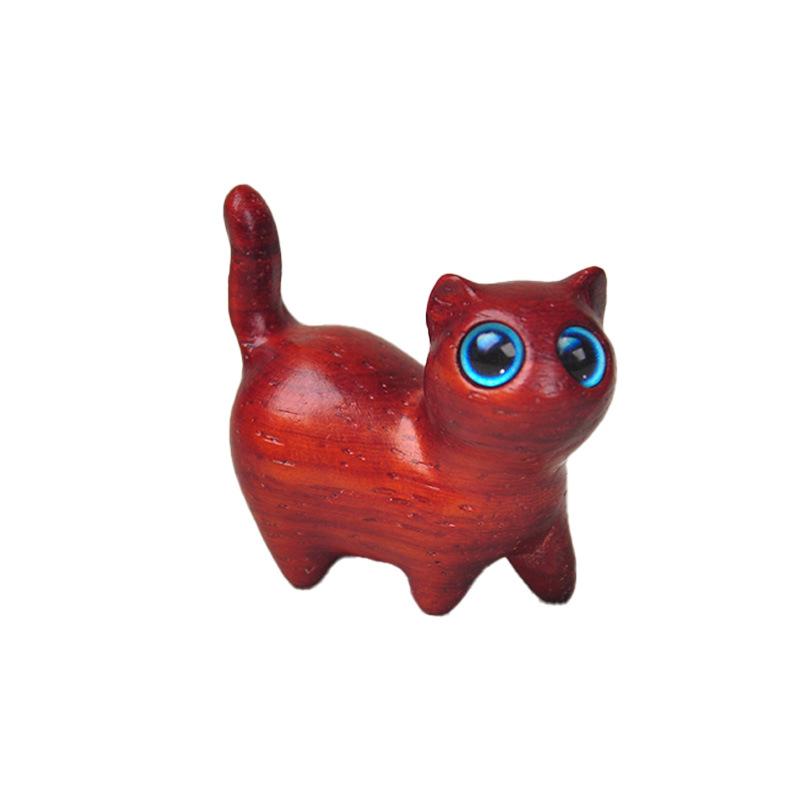 

Green Sandalwood Cat Ornament for Living Room, Desk, or Home Entrance