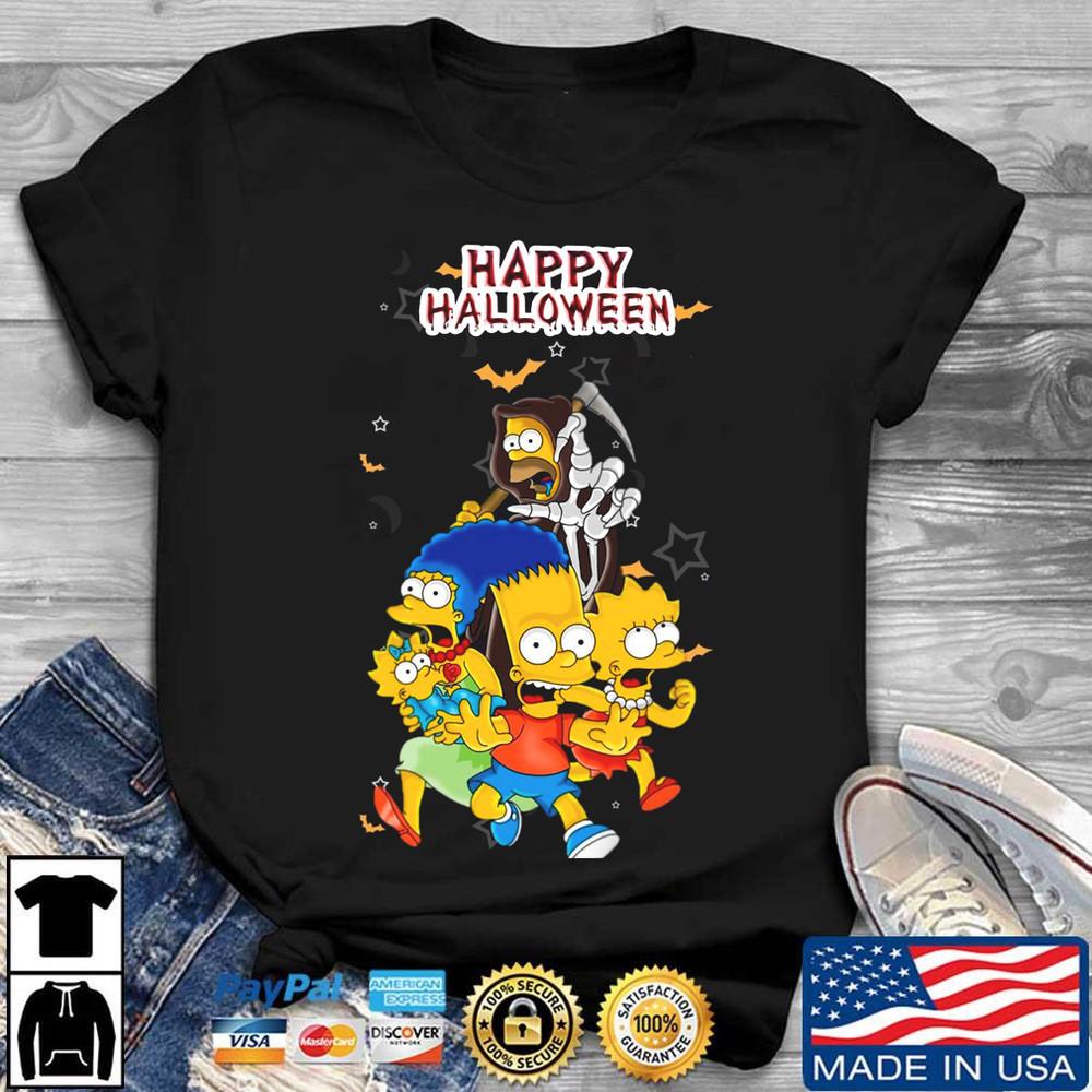 Новая We Heart It Счастливого Хэллоуина Симпсоны Футболка всех размеров Подарок Семья D1130 Унисекс Футболка L