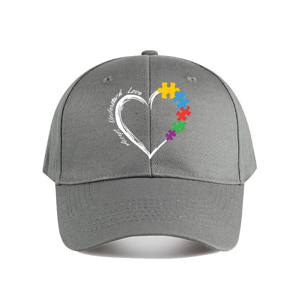 Autism Support Heart Puzzle Baseball Cap Fashion Unisex Sunhat Womens Outdoor Sports Snapback Cap