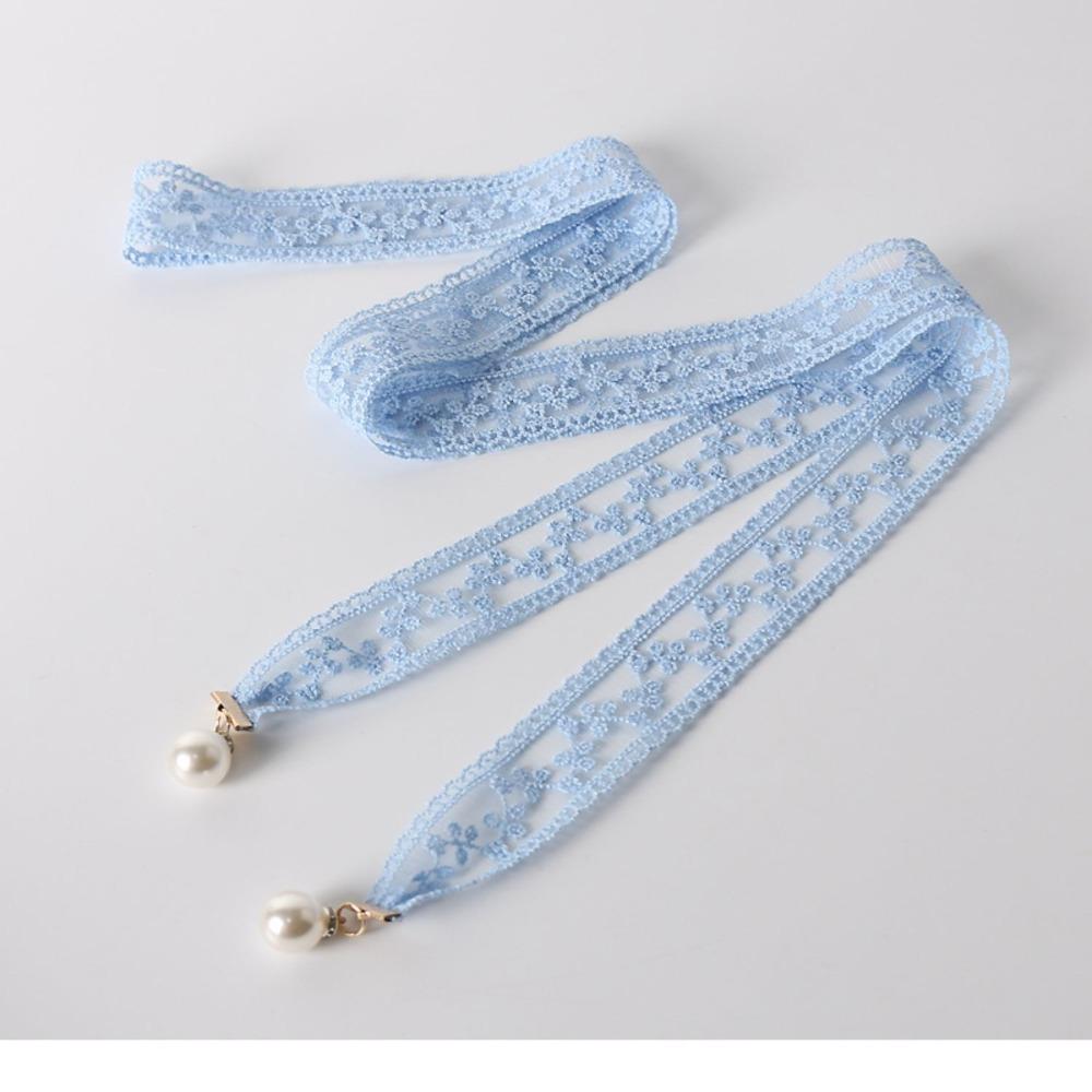Elegant Style Pearl Pendant Belt Sweet Design Chain Belt Trendy Lace Waist Belt  for Women