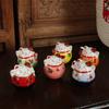 Japanese Ceramic Maneki-neko Lucky Cat Wobbling Figurine Bedroom, Living Room, Study Desk Decorative Ornament