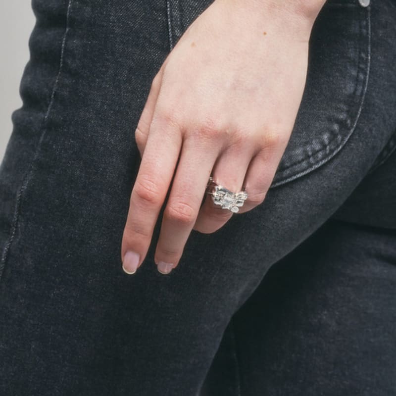 SENTIMENTS NO.322 [SILVER] GEOMETRY SQUARE ring