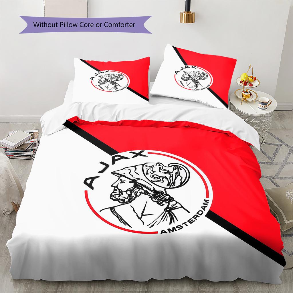 Amsterdamsche Football Club Ajax2 Pattern Bedding Quilt Set Home Decoration Gift (1 * Duvet Cover + 2 * Pillowcase Without Core)