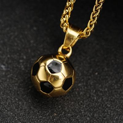 New Trendy Men's World Cup Football Necklace Hip Hop Personalized Trendy Street Fashion Pendant Pendant