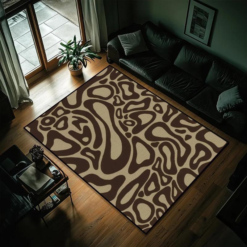 Abstract Wave Carpets Collection of 7 Bright Colors Non Slip Large Area Rugs for Living Room Washable Soft Home Decor Mats