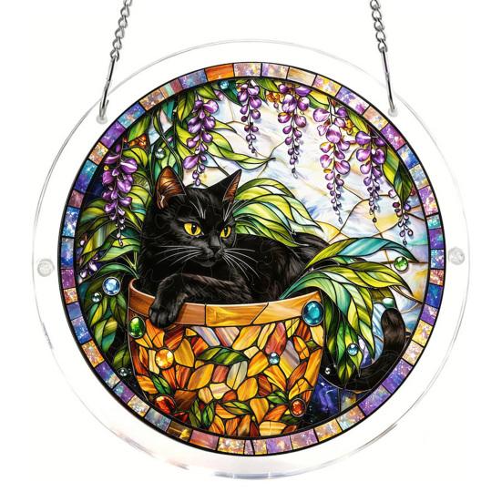 Yousheng Acrylic Puzzle Suncatcher DIY Jigsaw Puzzle Suncatcher Kit with UV Printed Design Colorful Window Hanging Ornament for Home Garden Decor