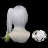 Cosplay Accessory - Shumi Grass Wig - Silver-white with Gradient To Light Green Ponytail Cosplay Wig