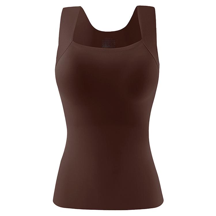 Traceless abraded thermal vest, autumn and winter with chest pad, comfortable and slim fit, and one-piece bra with base.
