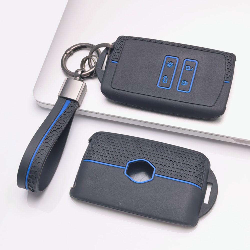 Key Fob Cover for Renault Koleos Kadjar Megane Talisman Espace Scenic Grand with Keychain Anti-Scratch Guard Shockproof Protection