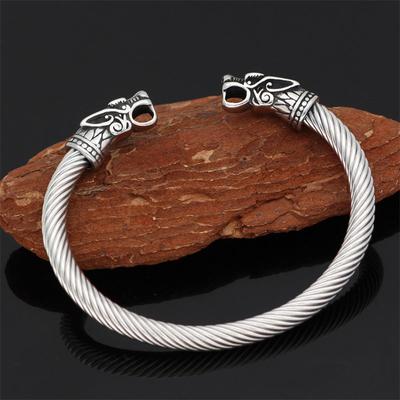 Viking Vintage נירוסטה כפול ראש דרקון צמיד תכשיטי גברים צמידי GZW