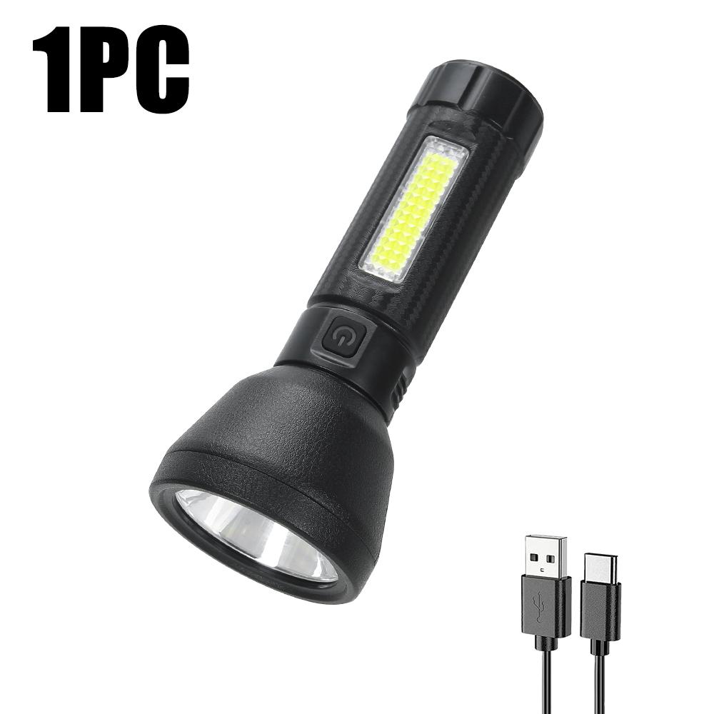 Mini Torch LED Rechargeable Flashlight Portable USB Charging Flashlight Outdoor Camping Waterproof Long Range Fishing Lantern