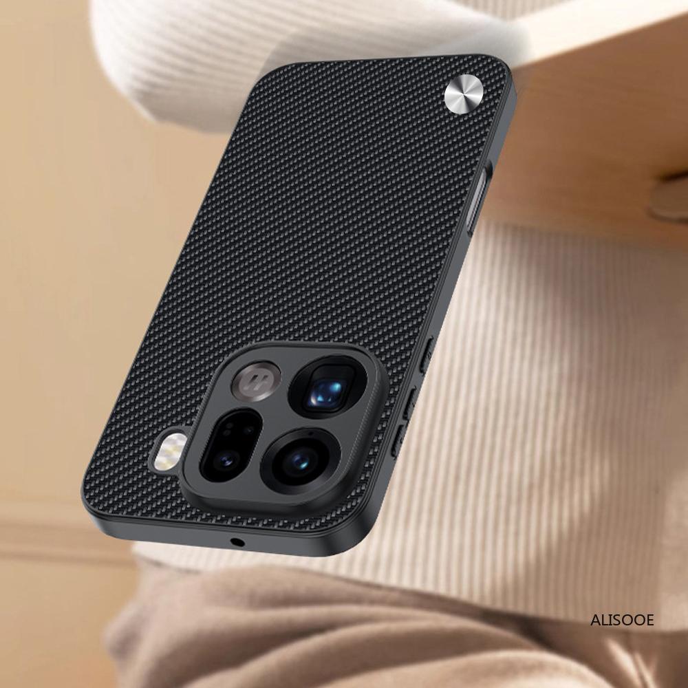 Lederhülle für OPPO Find X9 / X9 Pro Hülle Luxus Fasertextur PU-Leder Schutz Stoßfeste Abdeckung Capa