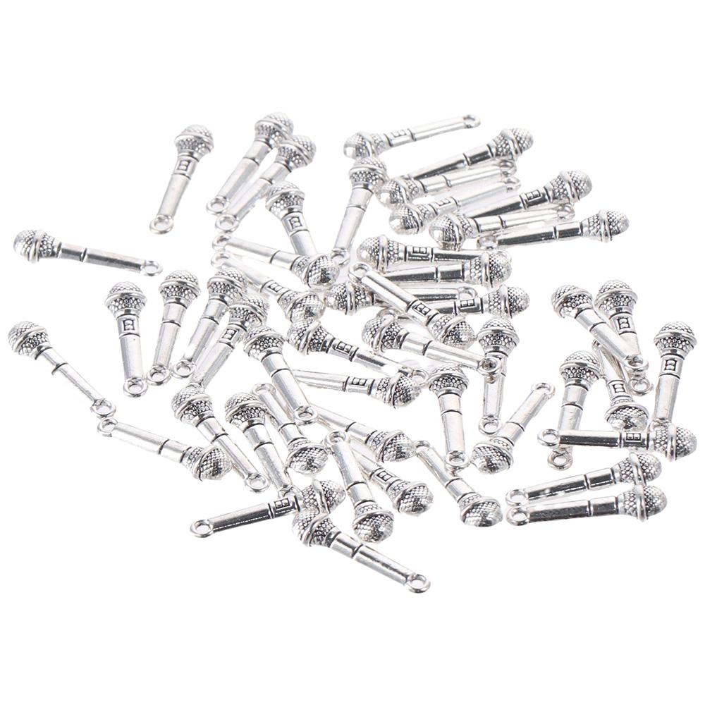 50pcs 24x7mm Microphone Charms Antique Silver Tibetan Charms Vintage Charms  Bracelet