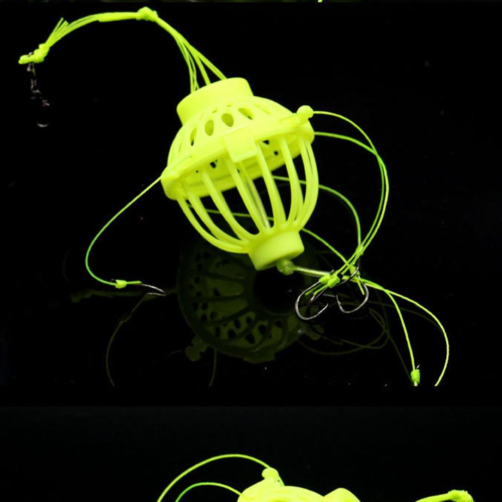 2Pcs/box Carp Fishing Explosion Bait Cage String Hooks Line Group High Carbon Steel Metal Feeder Holder Fishhook Accessories