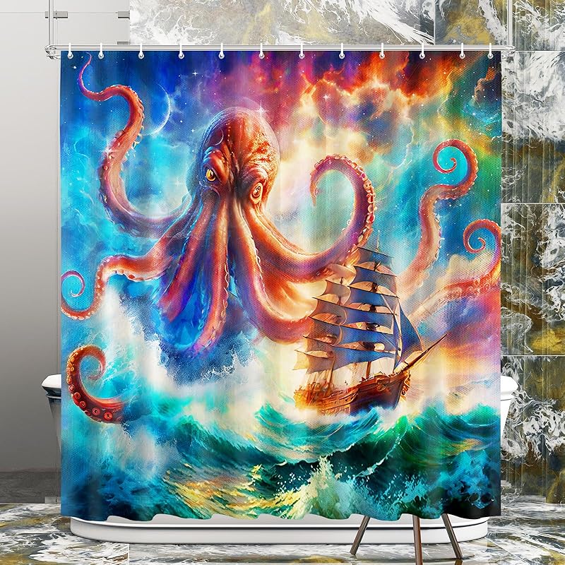 Vimorco Flower Butterfly Shower Curtain, Black Shower Curtains for Bathroom, Waterproof Quick-Dry Polyester Fabric Flower Shower Curtain, Floral Bath