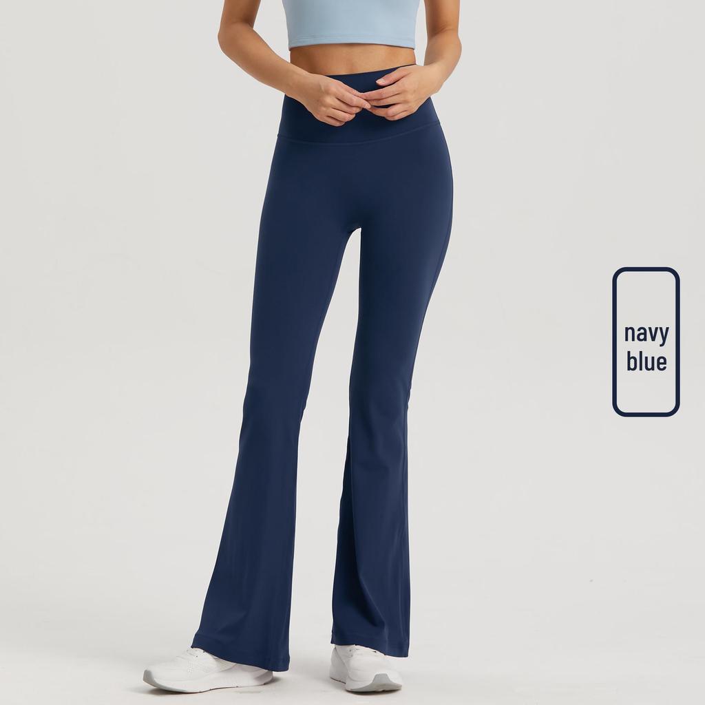 Calças de Yoga Flare de Cintura Alta para Primavera/Verão - Outdoor Perna Larga Ajuste Slim